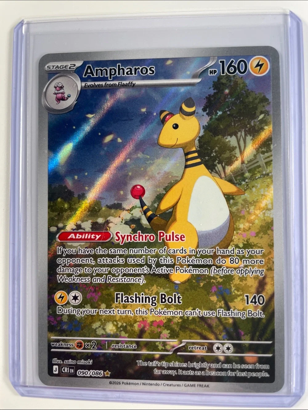 ampharos pokemon card holo Trading Game Team Up Ultra Rare GX #163 extreme discoloration eBay Auction Item 357160861672 TCG
